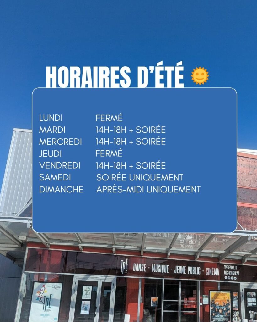 HORAIRES D'ÉTÉ