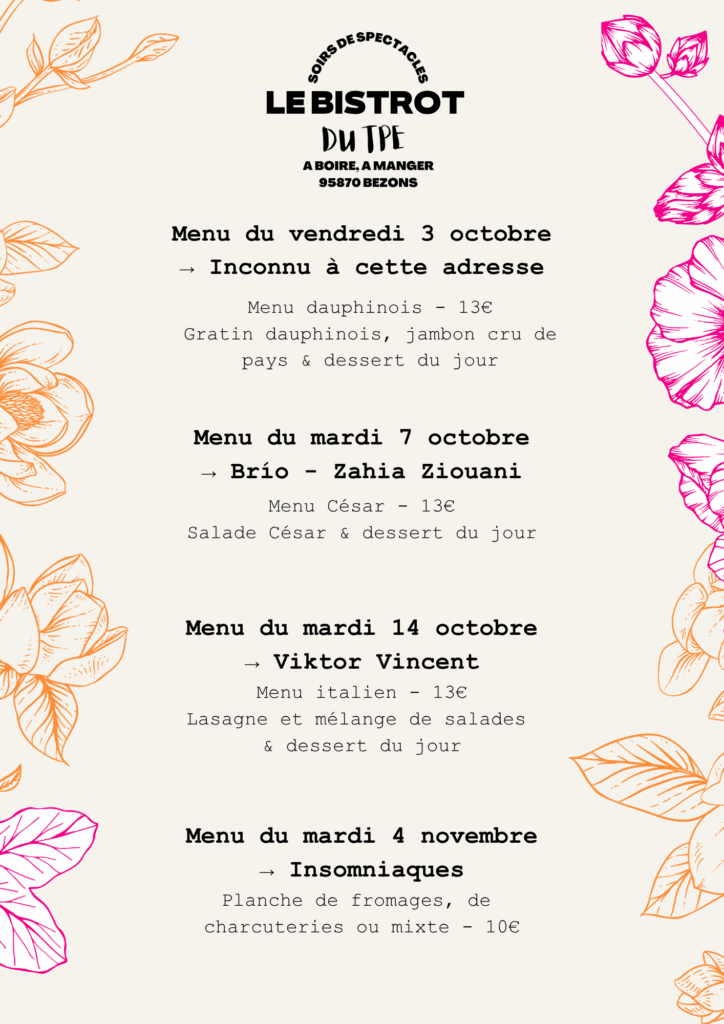 Menu du samedi 5 octobre → Le Secret des secrets (8)
